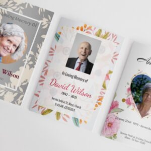 Examples of booklets from for funeral order of service printing