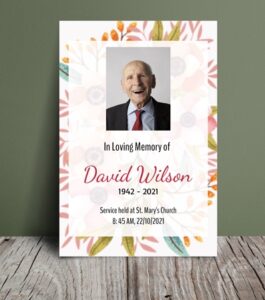 Floral background funeral order of service (006) - Free Funeral Order of Service Template