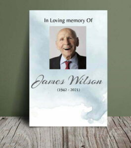 Water colour splash order of service (007) - Free Funeral Order of Service Template