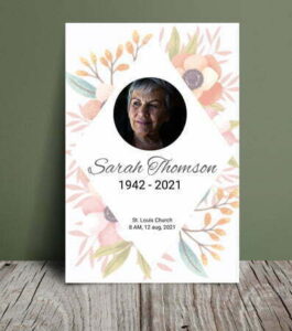 Geometrical floral order of service funeral (008) - Free Funeral Order of Service Template