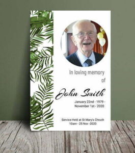 Greenery funeral order of service (016) - Free Funeral Order of Service Template