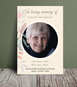 Floral blush funeral program template 021 - Free Funeral Order of Service Template
