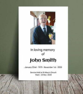 Minimalist Funeral Program Template 022 - Free Funeral Order of Service Template