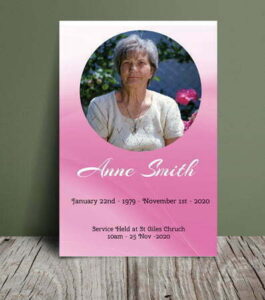 Pink funeral program template 024 - Free Funeral Order of Service Template