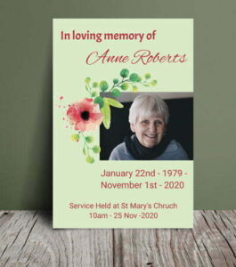 Editable green funeral order of service 025 - Free Funeral Order of Service Template