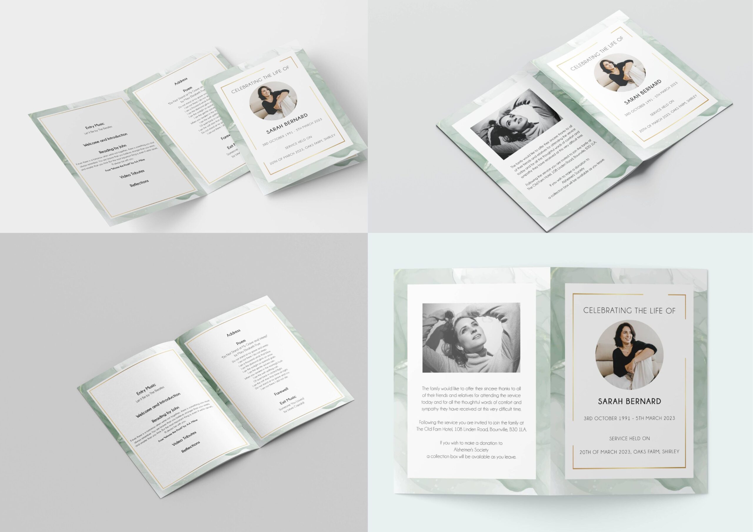 Simple and customizable free funeral order of service template 2025