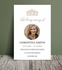 Candle Funeral program templates (032) - Free Funeral Order of Service Template