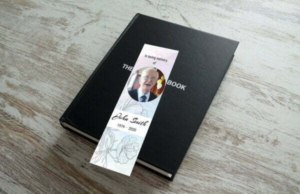 Personalized memorial bookmarks