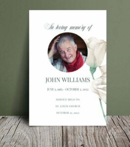 White rose funeral order of service 058 - Free Funeral Order of Service Template