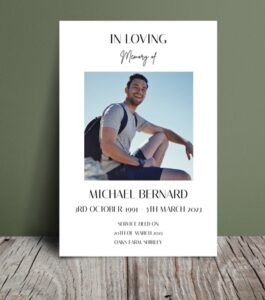 In loving memory funeral card 039 - Free Funeral Order of Service Template