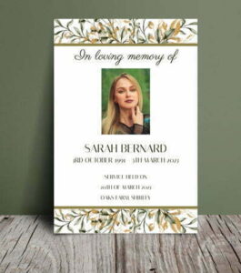 Floral line funeral order of service 040 - Free Funeral Order of Service Template