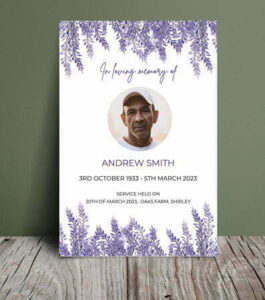 Purple order of service for funeral 044 - Free Funeral Order of Service Template