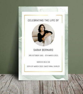 Soothing green funeral order of service 048 - Free Funeral Order of Service Template