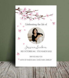 Cherry blossom funeral order of service 049 - Free Funeral Order of Service Template