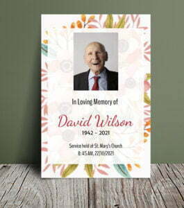 Floral background funeral order of service (006) - Template Design