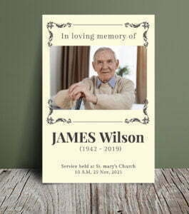 Swirl frame funeral order of service (011) - Template Design