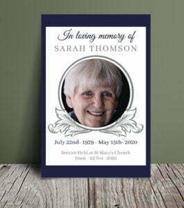 Editable blue background order of service (012) - Template Design