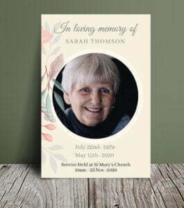Floral blush funeral program template 021 - Template Design