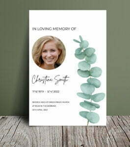 Eucalyptus funeral order program template (033) - Template Design