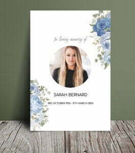 Blue flower funeral order of service 034 - Template Design