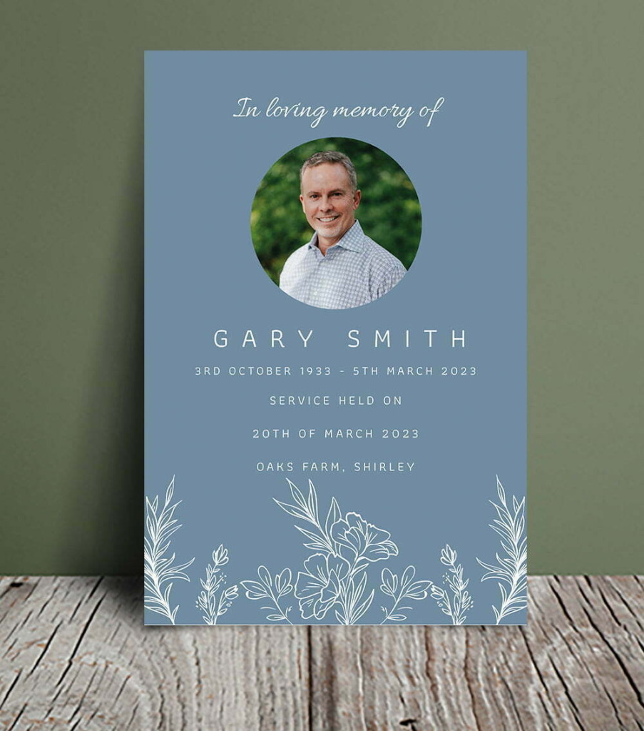 Blue Funeral Program Template 035 Template Design Order Of Service