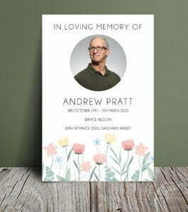 Soft floral order of service for funeral 045 - Template Design