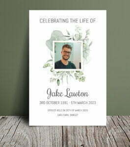 Soothing colour funeral order of service 047 - Template Design