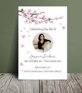 Cherry blossom funeral order of service 049 - Template Design