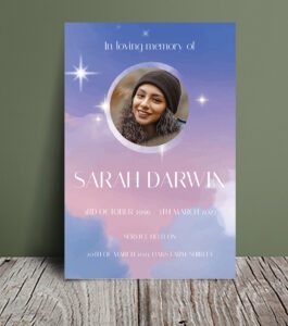 Dreamy sky funeral order of service 052 - Template Design