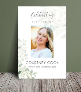 White rose funeral order of service 054 - Template Design