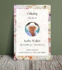 Rose flowers background funeral order of service 056 - Template Design