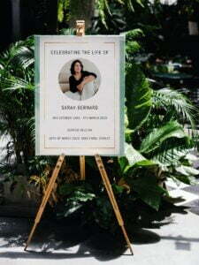 Funeral welcome sign