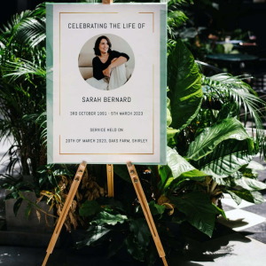 Funeral welcome sign