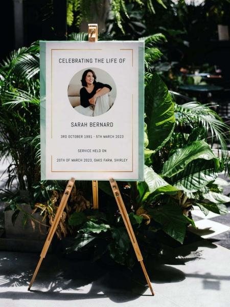 Funeral welcome sign