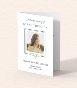 Simple editable funeral order of service (015) - Template Design