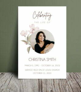 Simple floral funeral order of service 059