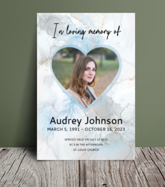 Love heart funeral order of service 060 - Free Funeral Order of Service Template