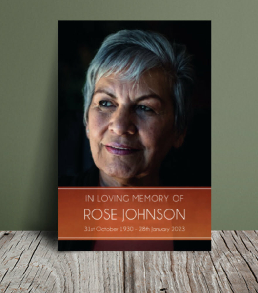 Rustic colour block funeral order of service 064 - Free Funeral Order of Service Template