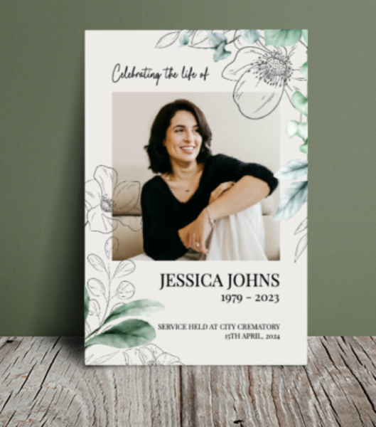 Floral celebration of life 066 - Free Funeral Order of Service Template