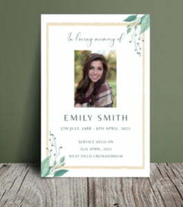 Calming floral funeral order of service 067