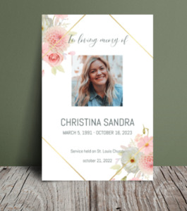 White rose and pink carnations funeral order of service 072