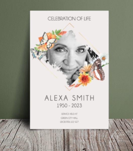 Butterflies and flowers funeral order of service 073