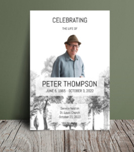 Trees sketch background funeral order of service 091