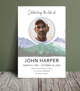 Mountain view funeral order of service 094 - Template Design