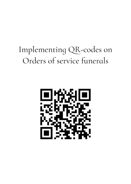 QR codes for funeral order of service