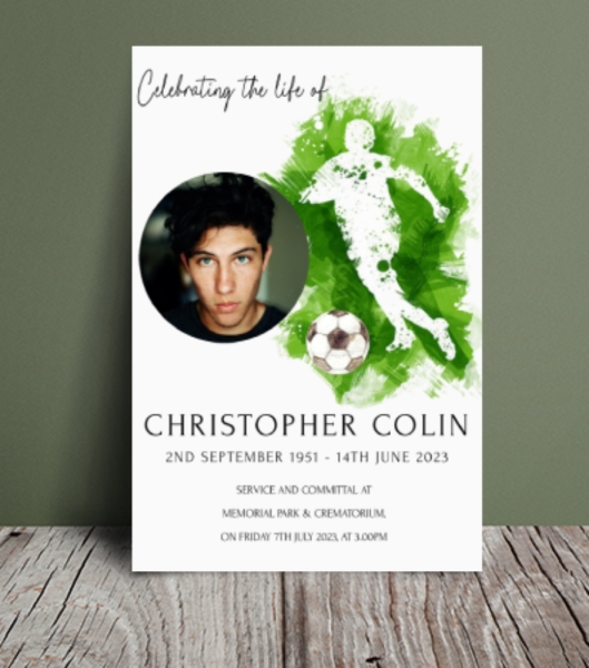 Football theme funeral order of service 104 - Free Funeral Order of Service Template