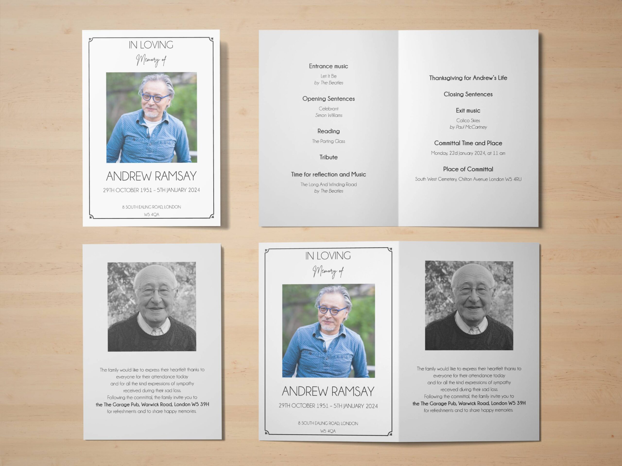 Essential Information for a Complete Funeral Program Order of Service