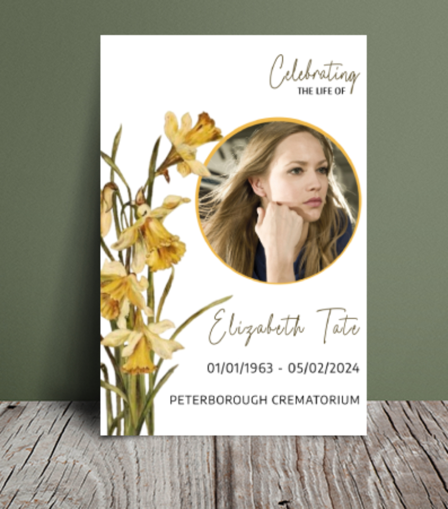 Multicolor Floral Funeral Program Template