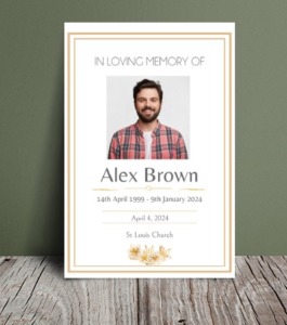 Bespoke funeral order of service