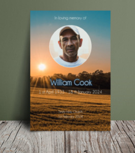 Countryside funeral order of service template 123